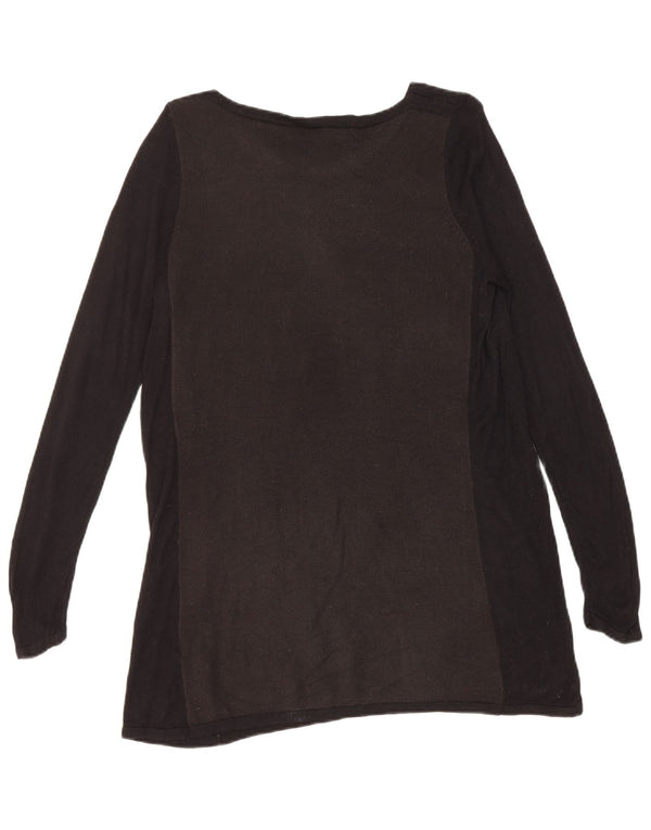 Marks & Spencer Dame Boat Neck Jumper Sweater UK 12 Medium Black
