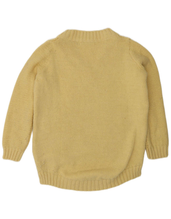 Zara Dame V-hals sweater UK 14 Medium Gul