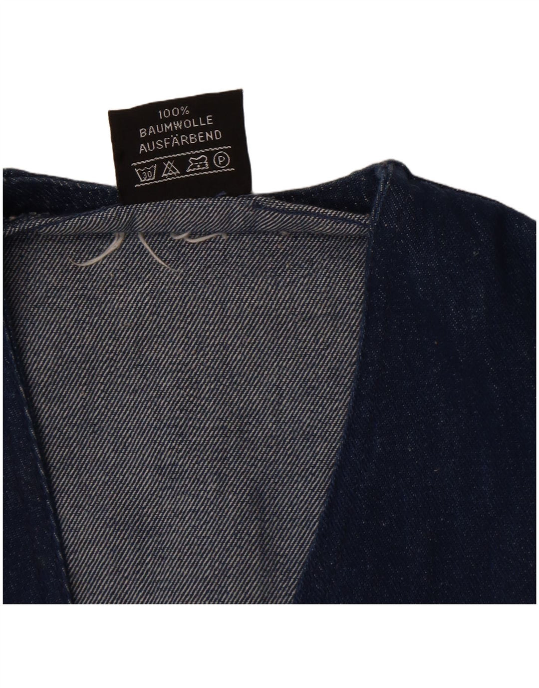 Vintage denimvest til mænd mellemblå bomuld