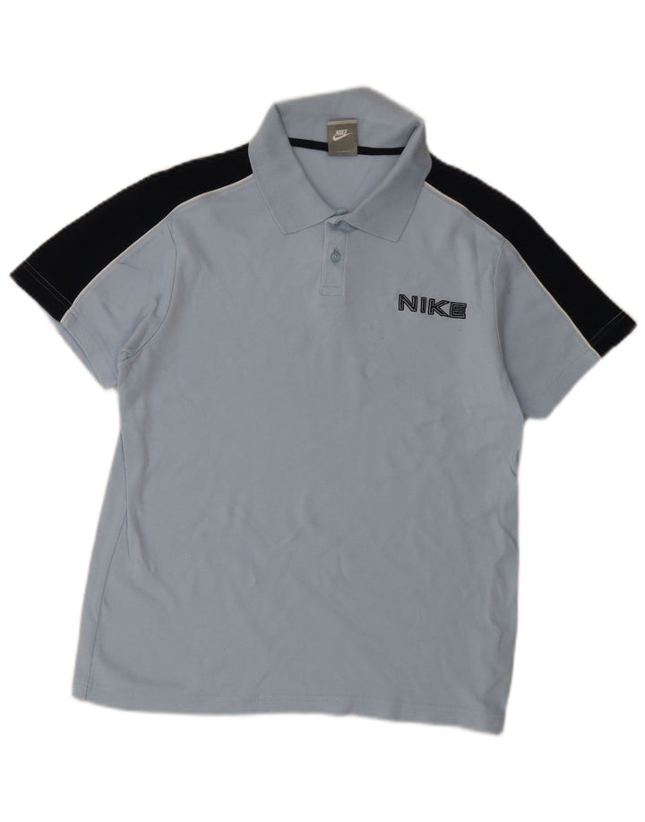 Nike Polo Shirt til mænd UK 39/41 Medium Blue Colourblock