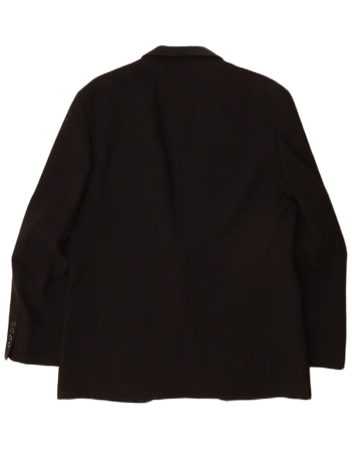 Vintage Herre 1-knap blazerjakke EU 50 Large Black New Wool