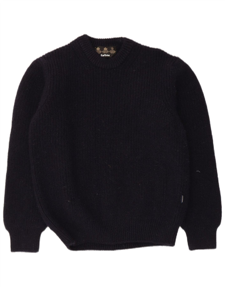 Barbour Herre Crew Neck Jumper Sweater Large Navy Blue New Wool