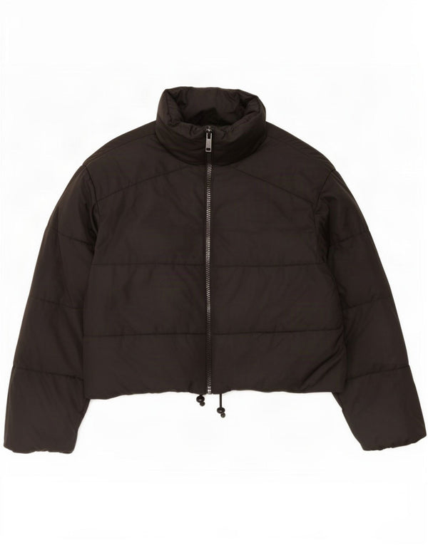 Zara Dame Oversized Polstret Jakke UK 10 Small Black Polyester