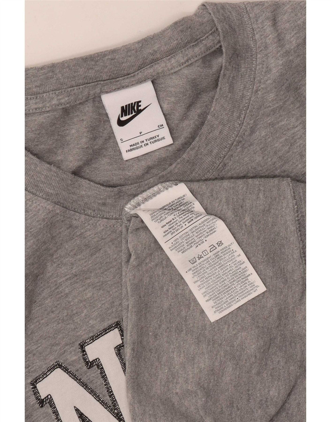 Nike grafisk t-shirt top til mænd, lille grå stribet bomuld