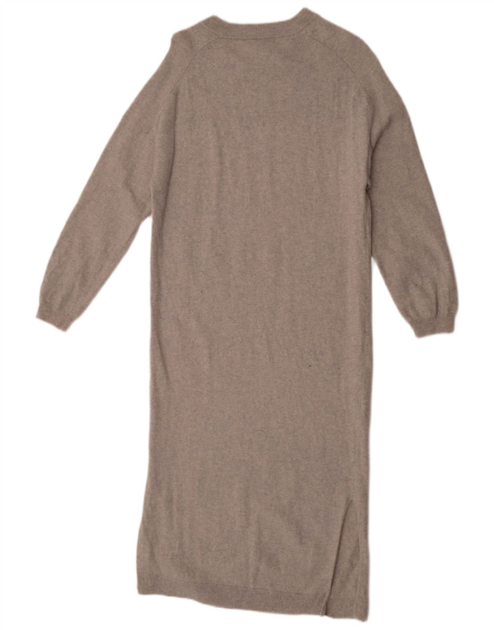 Massimo Dutti Dame Langærmet Jumper Kjole UK 10 Lille Grå Uld