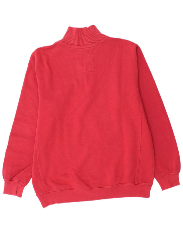 ROADSIGN AUSTRALIA Herre Zip Neck Sweatshirt Jumper Large Rød Bomuld