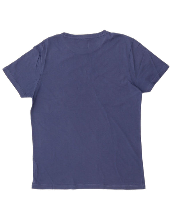 Americanino Mens Graphic T-Shirt Top Medium Navy Blue Cotton