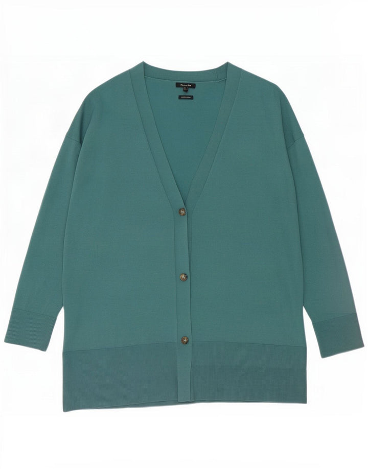 Massimo Dutti Dame Oversized Cardigan Sweater UK 10 Small Green Viscose