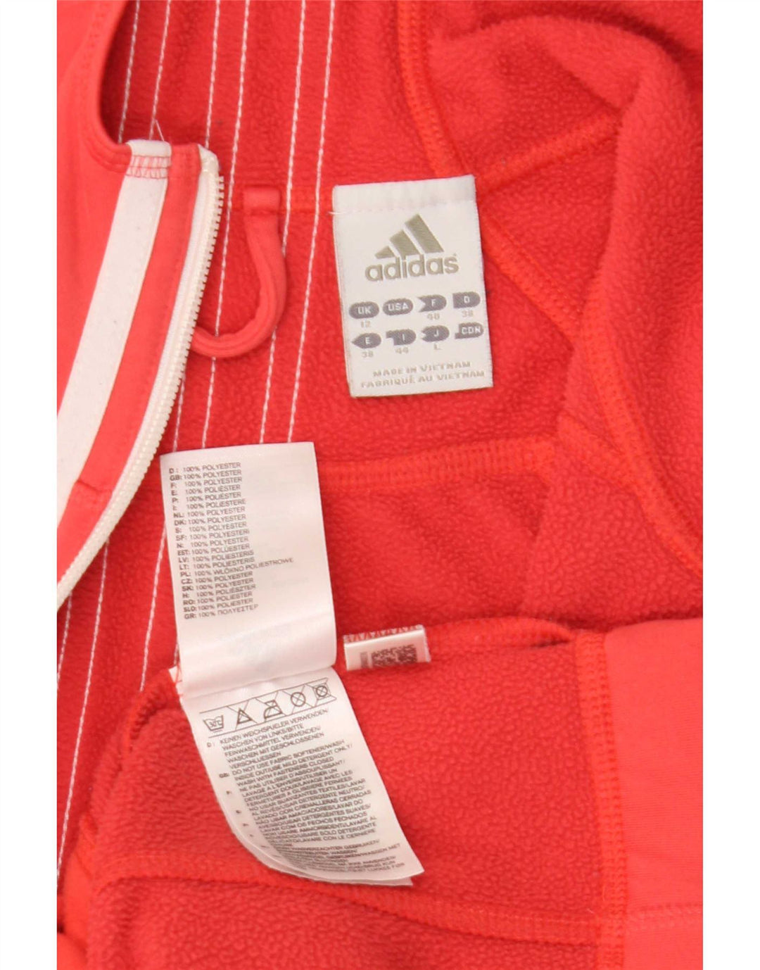 Adidas Dame Climawarm Hættetrøje Sweater UK 12 Medium Rød Polyester