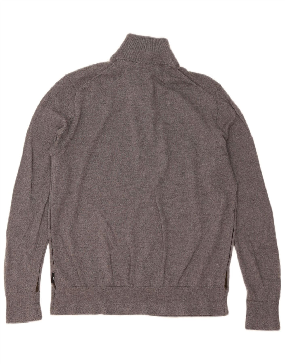 TED BAKER Herre Zip Neck Jumper Sweater Størrelse 6 2XL Grå Uld