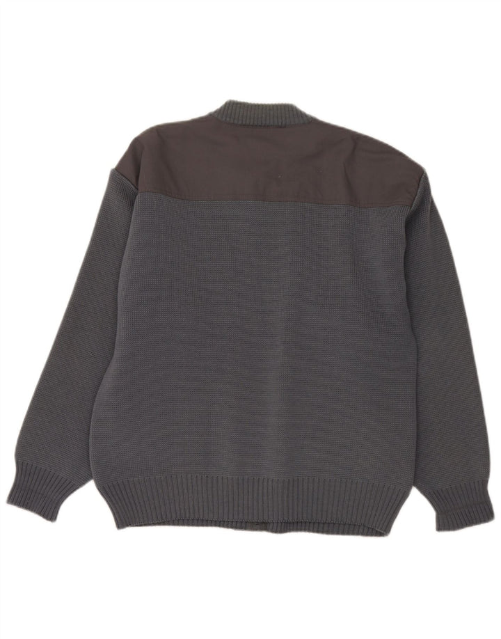 Vintage herre cardigan sweater EU 40 mellemgrå uld