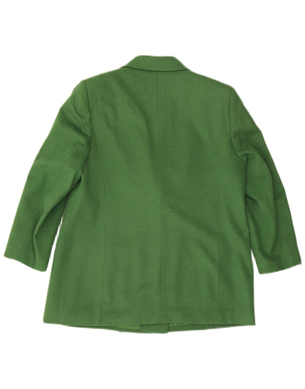 Hucke Dame Dobbeltradet Blazer Jacket UK 18 XL Grøn Uld