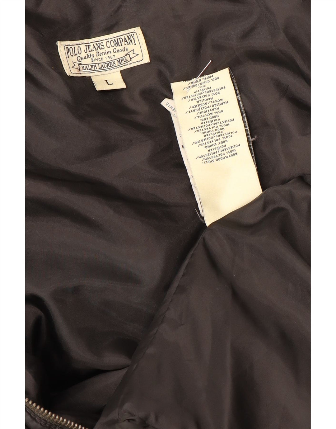 RALPH LAUREN Polstret jakke til kvinder UK 14 Stor sort polyester