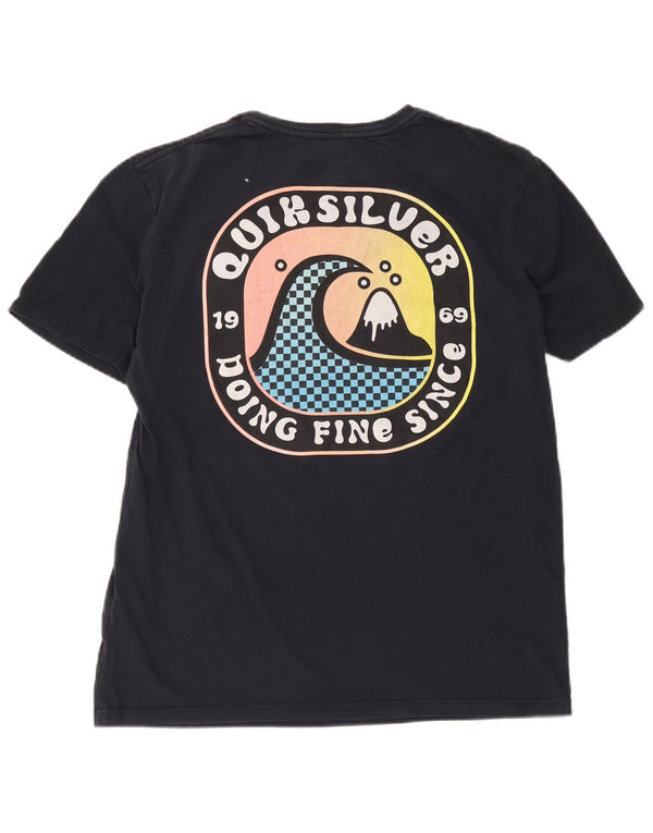 Quiksilver Herre grafisk T-shirt Top Medium Navyblå Bomuld