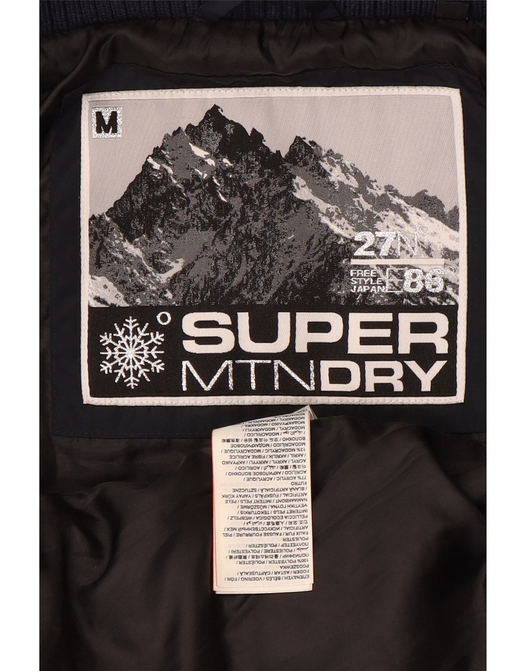 Superdry Polstret Damejakke UK 14 Medium Navy Blue Polyester
