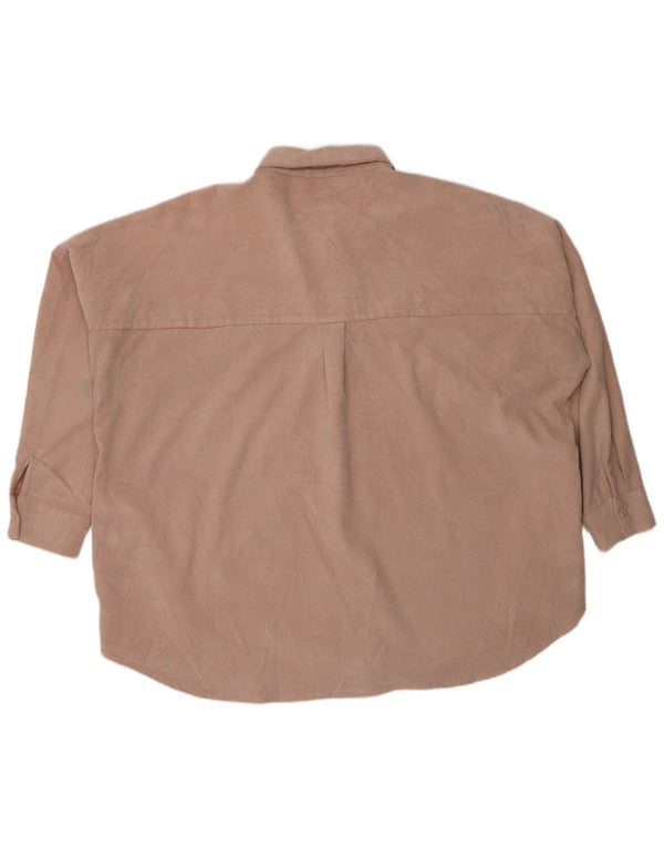 Zara Dame Oversized Corduroy Shirt UK 18 XL Pink