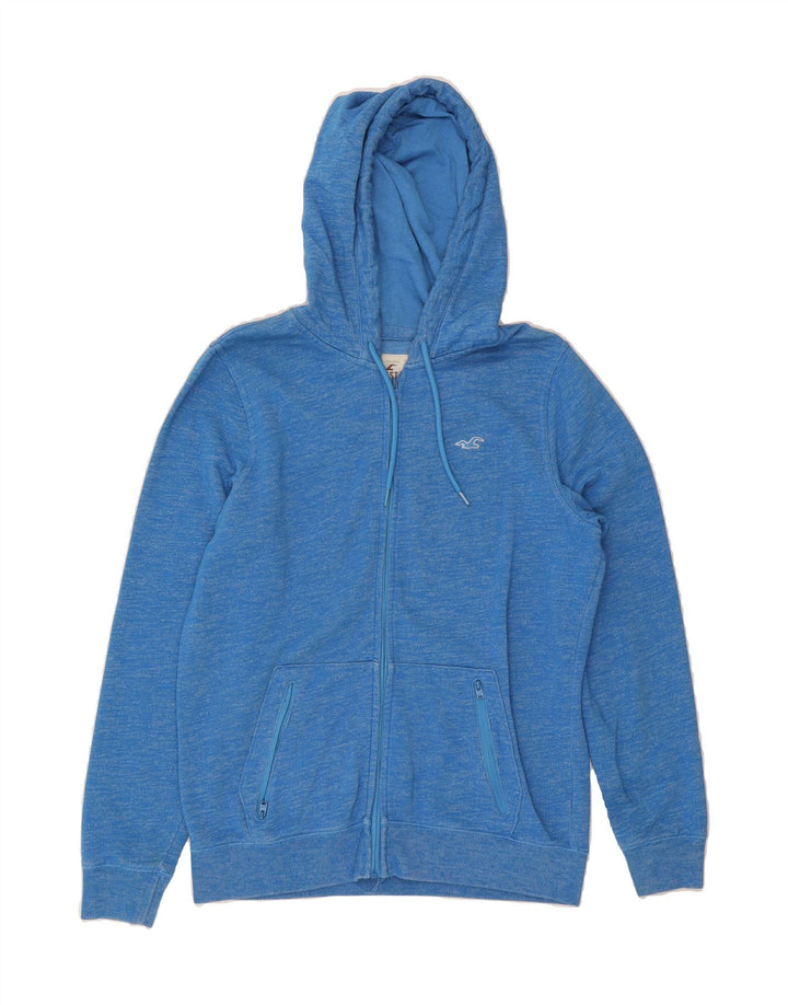 HOLLISTER Mens Zip Hoodie Sweater Medium Blue Cotton Vintage Hollister and Second-Hand Hollister from Messina Hembry 