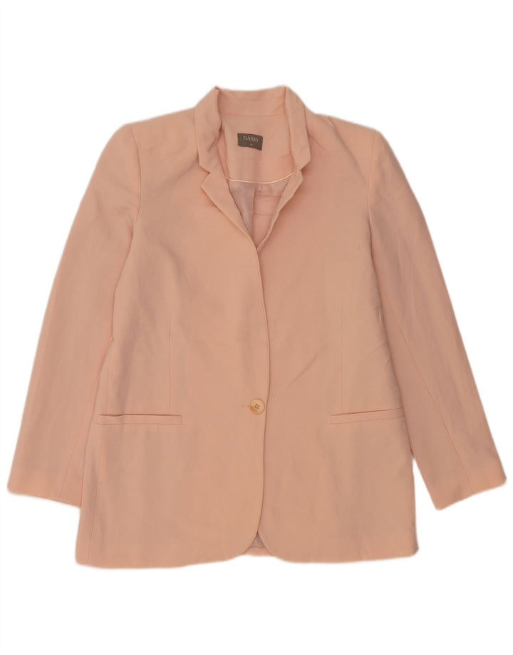 Oasis Dame 1 Knap Blazer Jacket UK 10 Small Pink Polyester