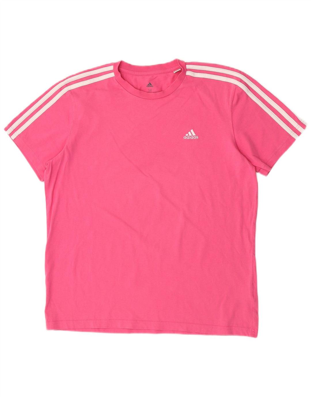 Adidas T-Shirt Top UK 12/14 Medium Pink Bomuld