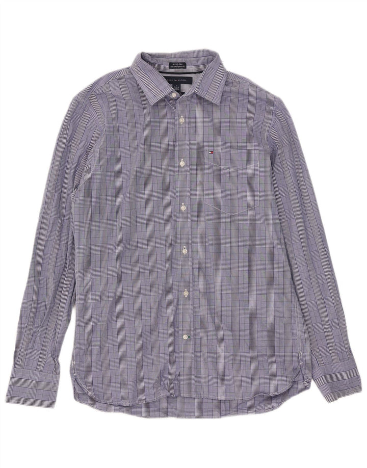 Tommy Hilfiger Herre Custom Fit Skjorte Størrelse 15 1/2 16 Medium Blue Check