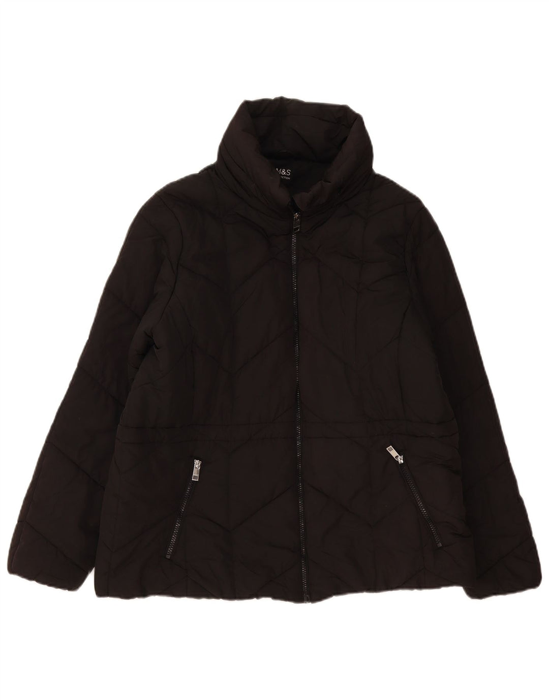 Marks & Spencer Polstret jakke til kvinder UK 18 XL Sort polyester