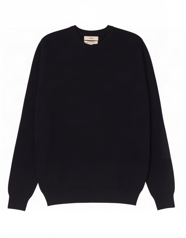 Marks & Spencer Herre sweater med rund hals, medium marineblå bomuld