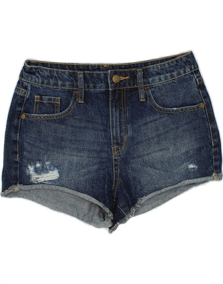 MOSSIMO Womens Distressed High Waist Denim Shorts US 6 Medium W28  Blue Vintage Mossimo and Second-Hand Mossimo from Messina Hembry 