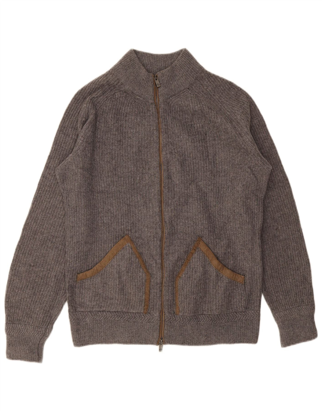 MASSIMO DUTTI Herre Cardigan Sweater Stor Grå Uld