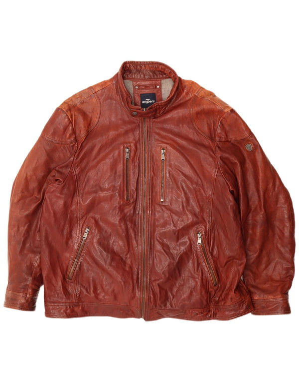 ENGBERS Herre Læderjakke UK 46 3XL Burgundy