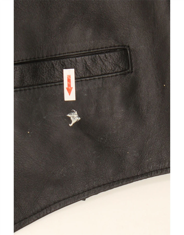 Vintage herre lædervest medium sort