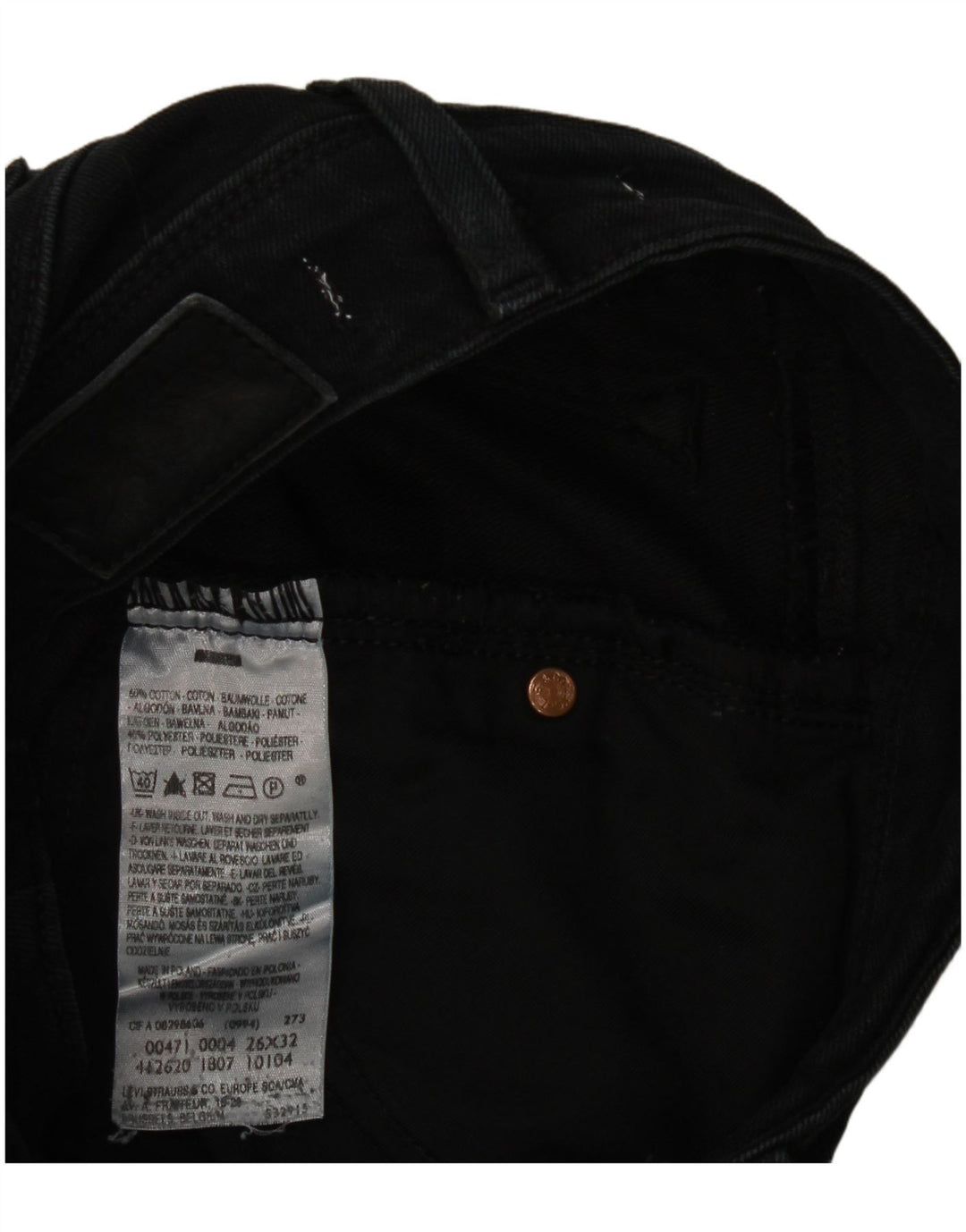 Levi's Dame 471 Slim Jeans W26 L28 Sort Bomuld