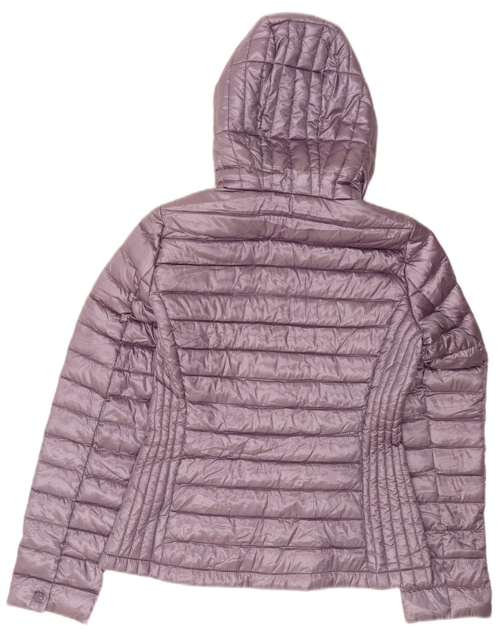 Calvin Klein Polstret hættejakke til kvinder UK 10 Lille lilla polyester