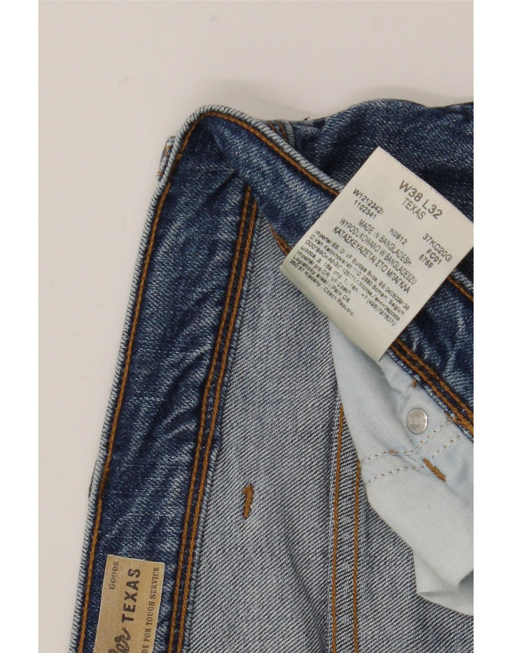 Wrangler Herre Texas Straight Jeans W38 L27 Blå Bomuld