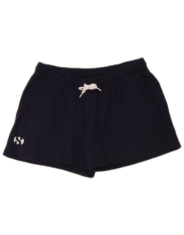 SUPERGA Womens Sport Shorts UK 8 Small  Navy Blue Cotton