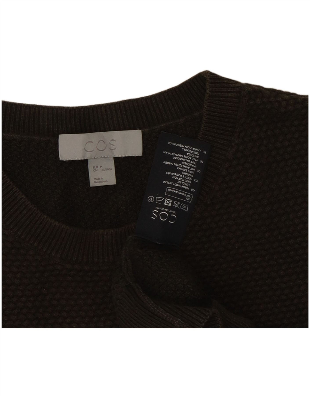 Cos Herre sweater med rund hals, medium Khaki Bomuld