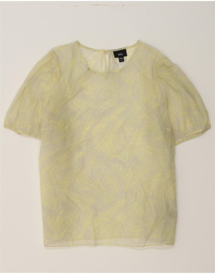 MOSSIMO Womens Abstract Pattern Blouse Top UK 20 2XL Yellow Polyester Vintage Mossimo and Second-Hand Mossimo from Messina Hembry 