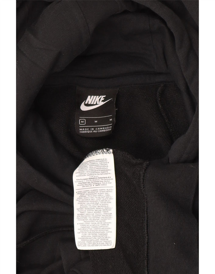 Nike Dame Oversized Hoodie Jumper UK 14 Medium Sort Bomuld