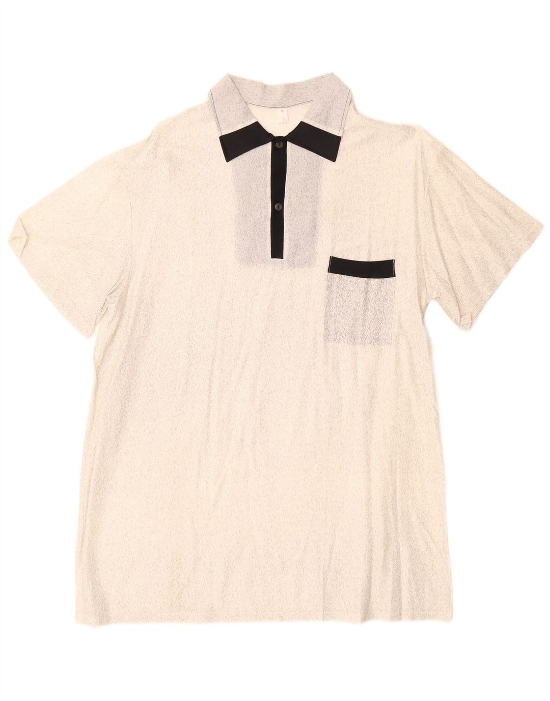 Vintage kortærmet herretrøje IT 52 Large Off White Flecked