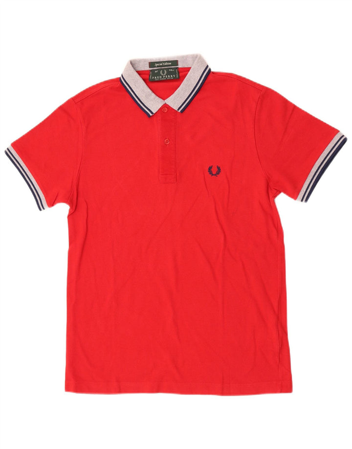 Fred Perry Herre Rugby Polo Shirt Medium Rød Bomuld