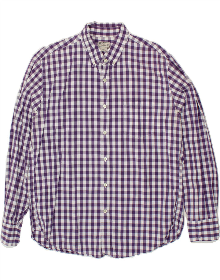 J. CREW Mens Shirt Large Purple Gingham Cotton Vintage J. Crew and Second-Hand J. Crew from Messina Hembry 