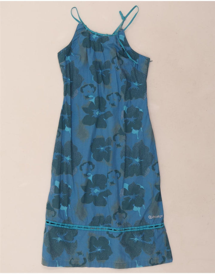 Rip Curl Dame Halter Dress EU 38 Medium Blue Floral Cotton