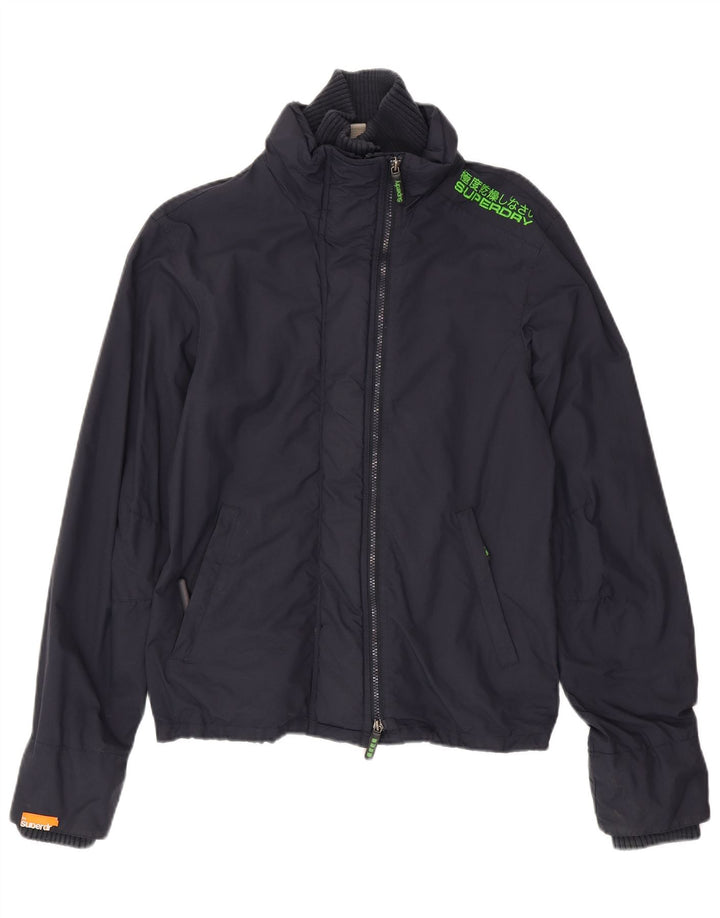 Superdry Regnjakke til mænd UK 38 Mellem marineblå nylon