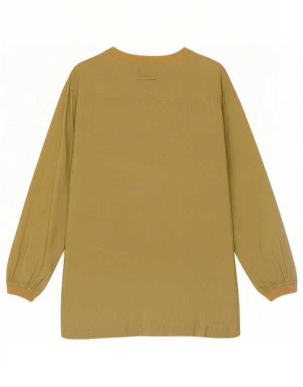 Vintage Dame Langærmet Tunika Top UK 16 Stor Gul