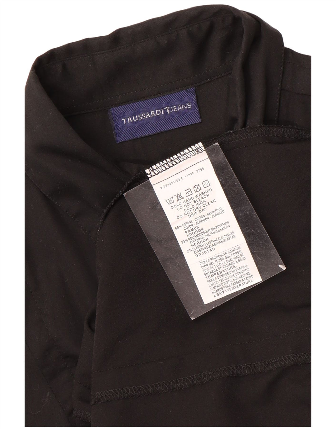 Trussardi Jeans Dameskjorte UK 12 Medium Sort Bomuld
