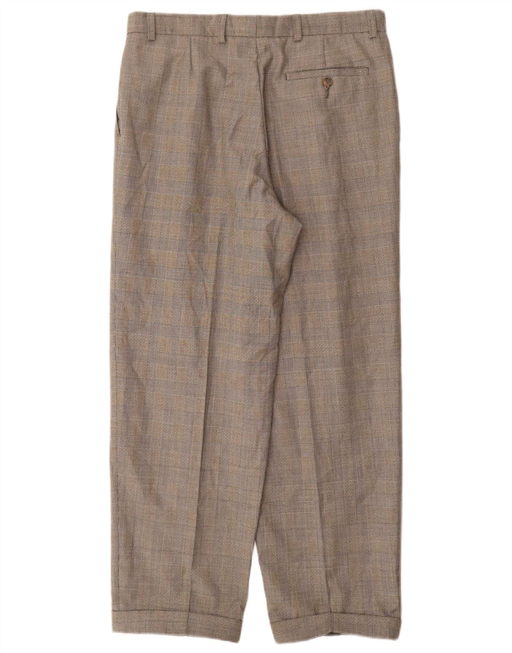Marks & Spencer Herre St. Michael Pegged Suit Bukser W32 L29 Grå ternet