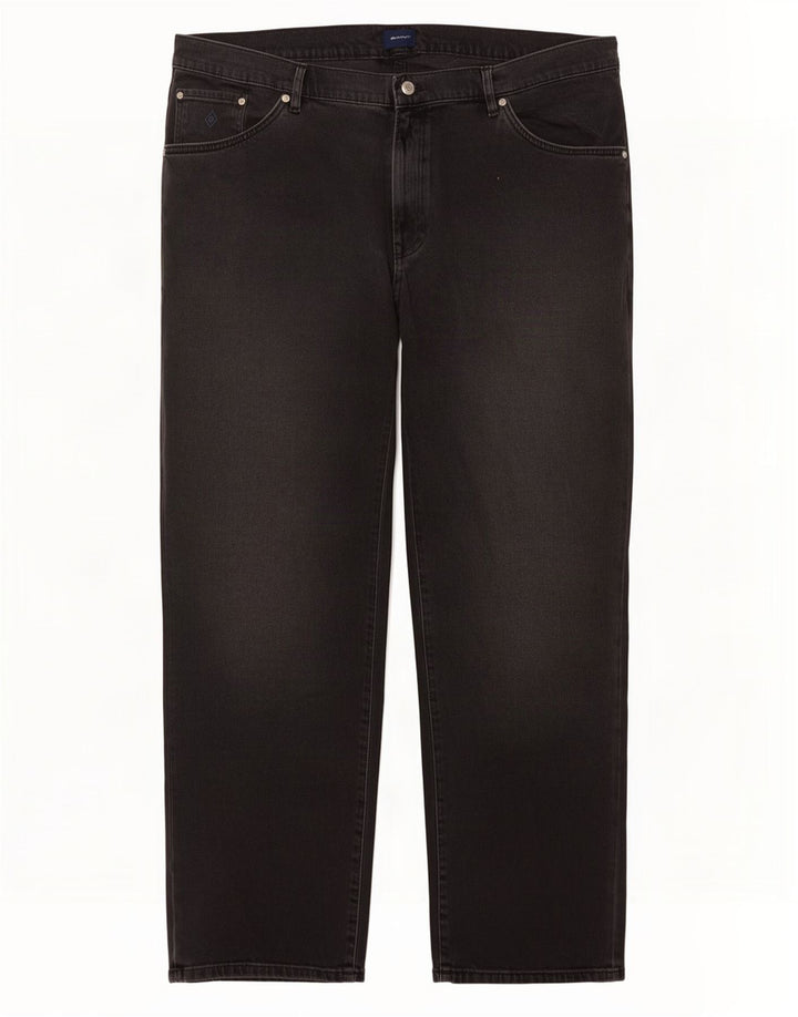 Gant Straight Jeans til mænd W42 L32 sort bomuld