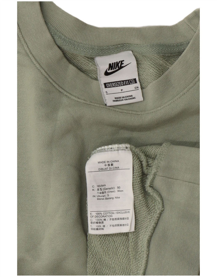 Nike Dame Oversized Sweatshirt Jumper UK 10 Lille grøn bomuld