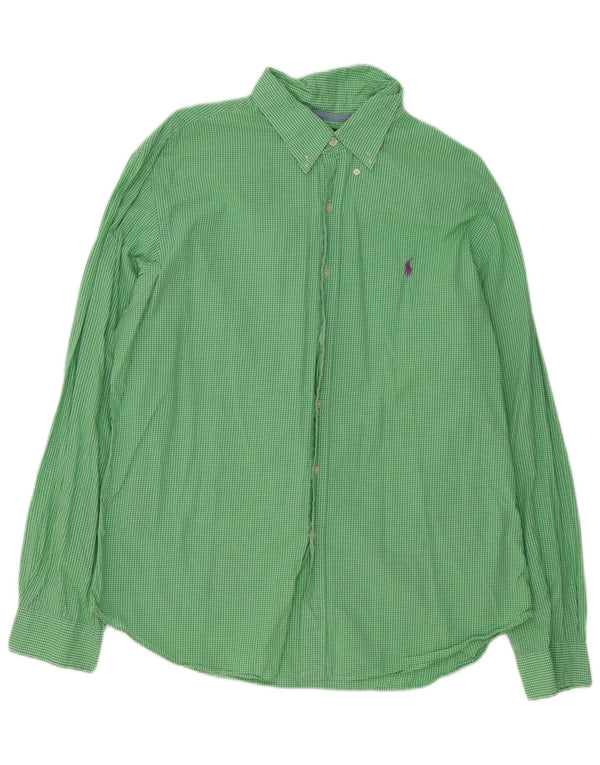 Polo Ralph Lauren Herre Slim Fit skjorte XL Grøn Gingham Bomuld