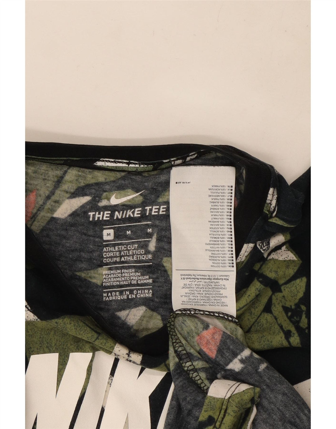 Nike Herre Athletic Cut Grafisk T-shirt Top Medium Flerfarvet Geometrisk