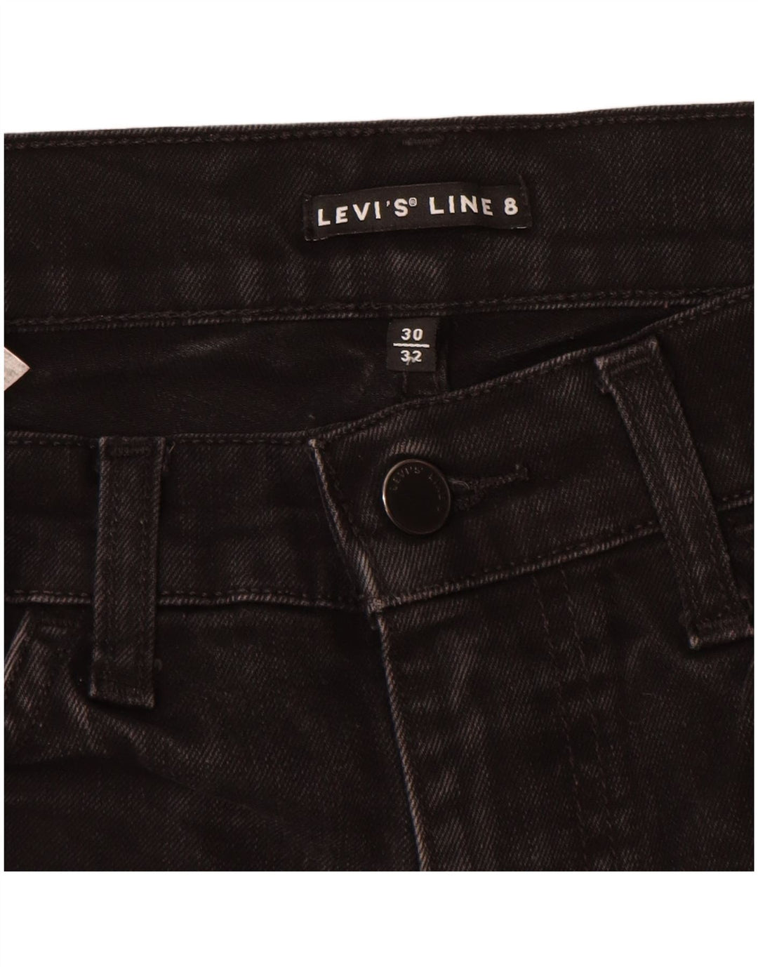 Levi's Womens Line 8 Slim Jeans W30 L32 Sort Bomuld